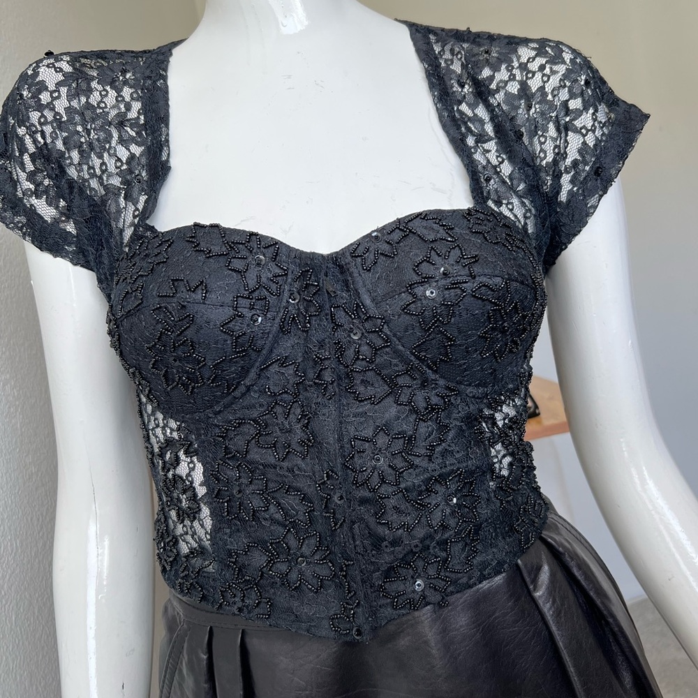 Vintage Fashion Fantasy Cropped Lace Zip-Front Bustier
